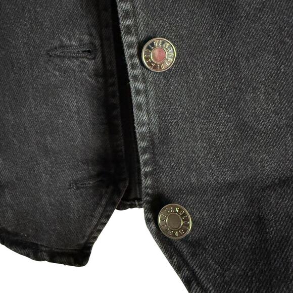 Agolde Heller Sleeveless Black Denim Button Front Structured Vest Spider XS - Picture 9 of 12